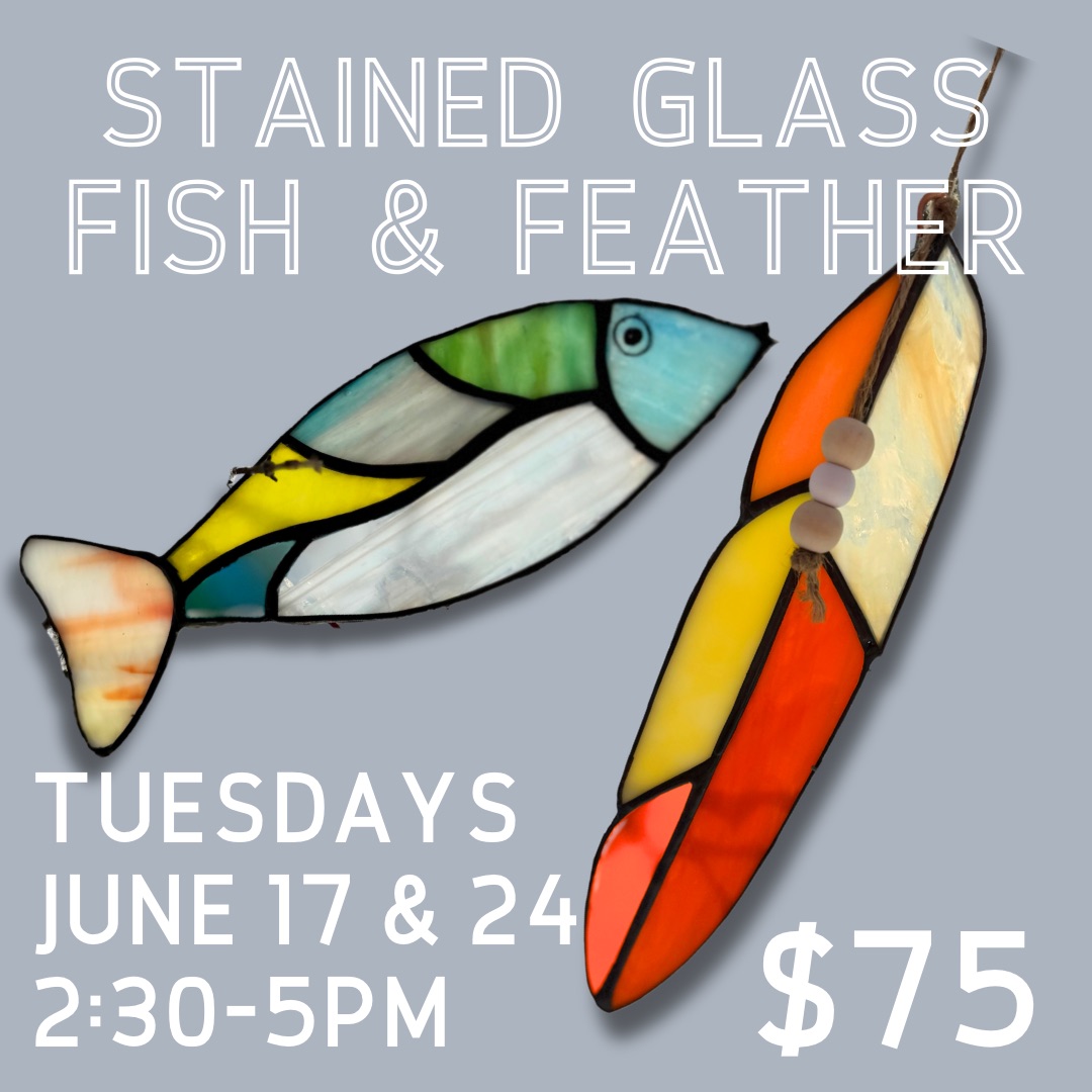 Stained Glass fish and feather