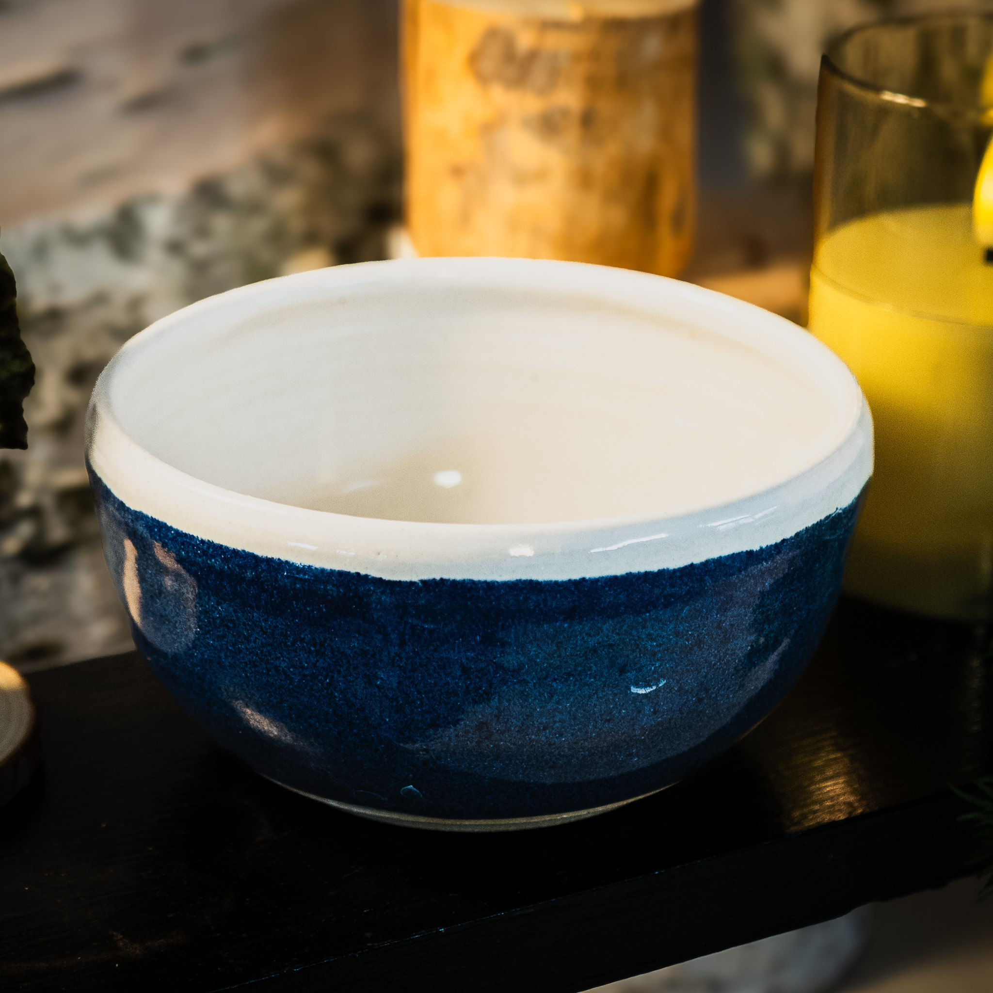 Blue white interior bowl