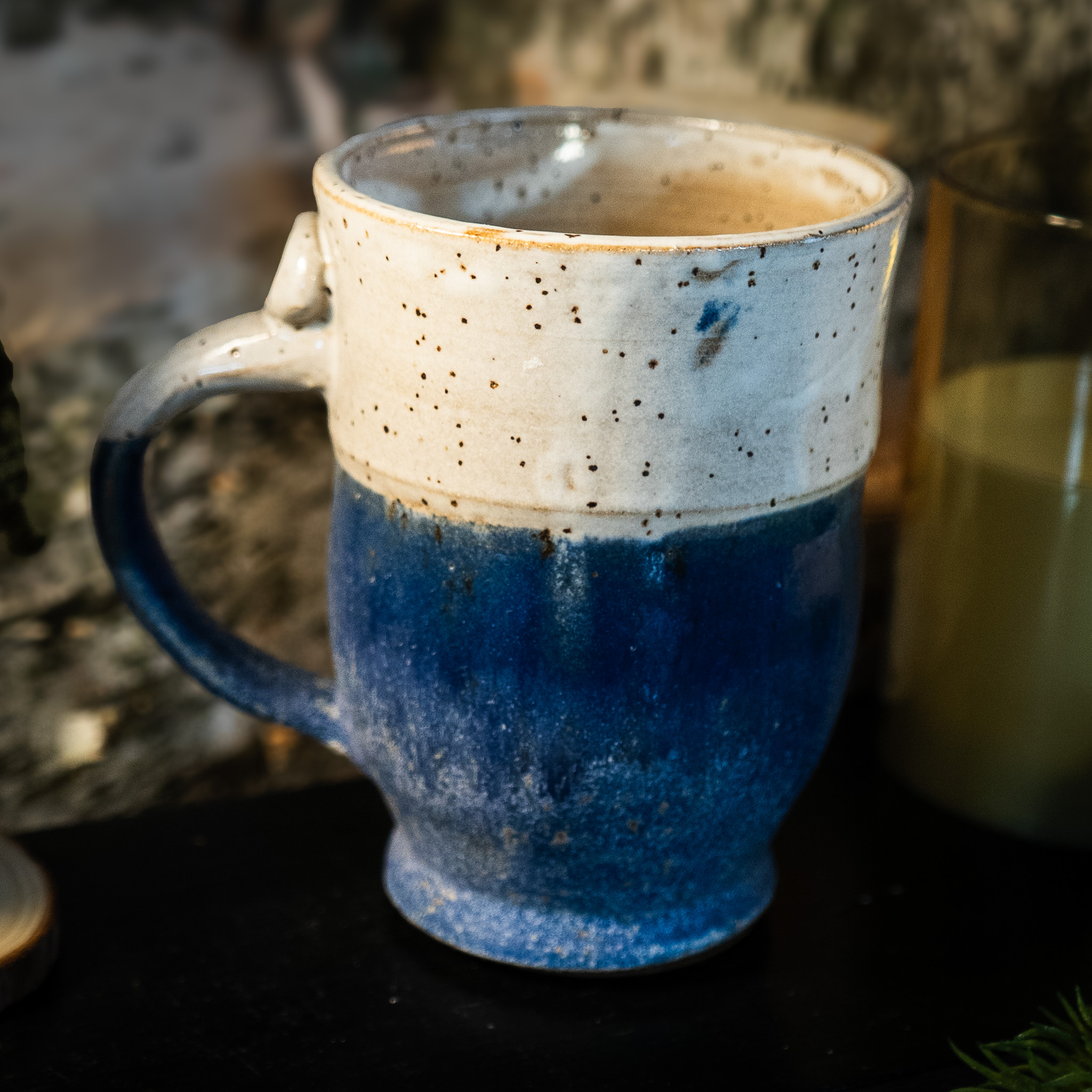 Blue white mug