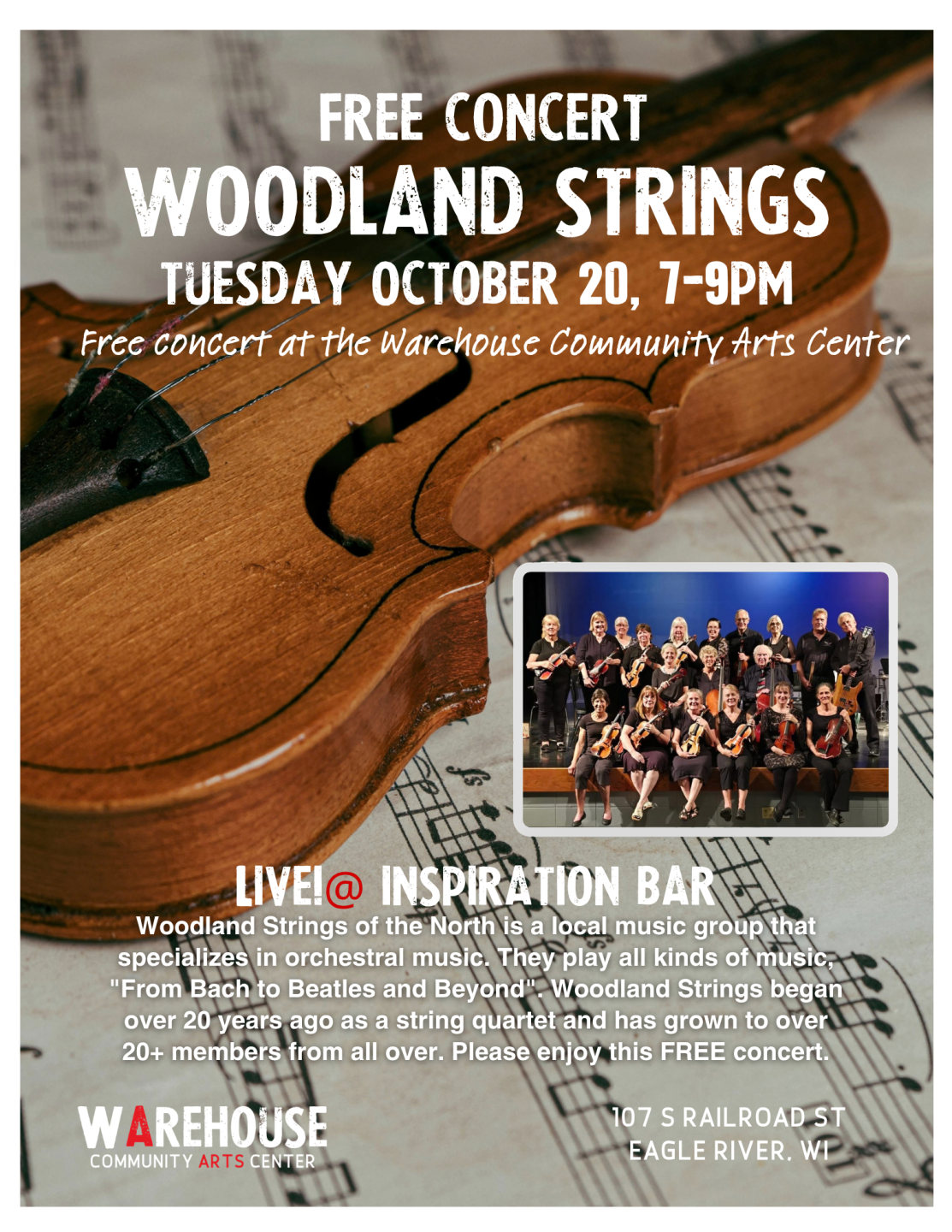 Tuesday october 20 - woodland strings concert